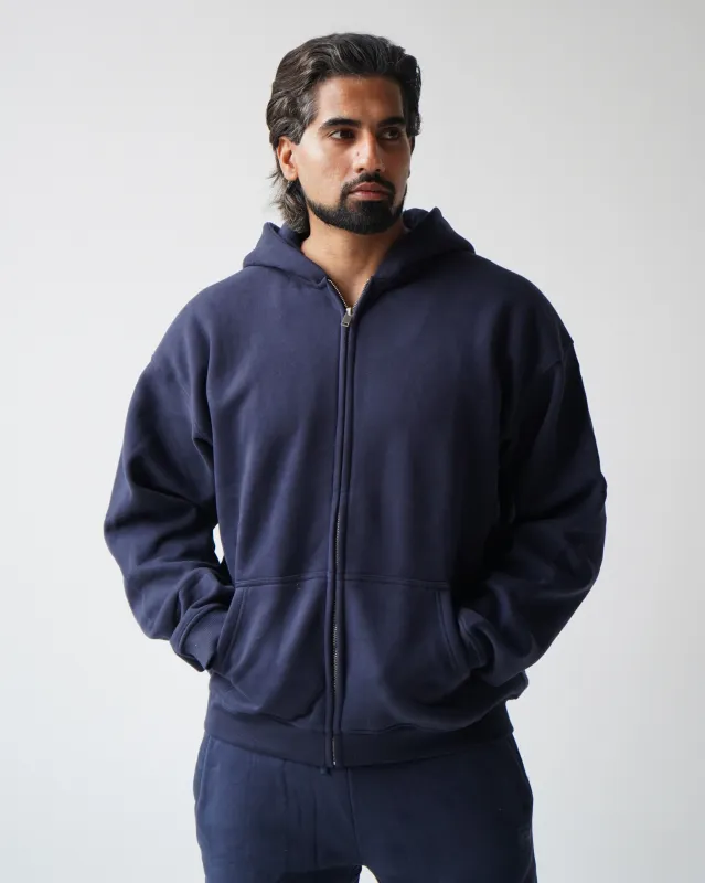 Reset Zip-Up Hoodie - Navy sold by First Health Apparel