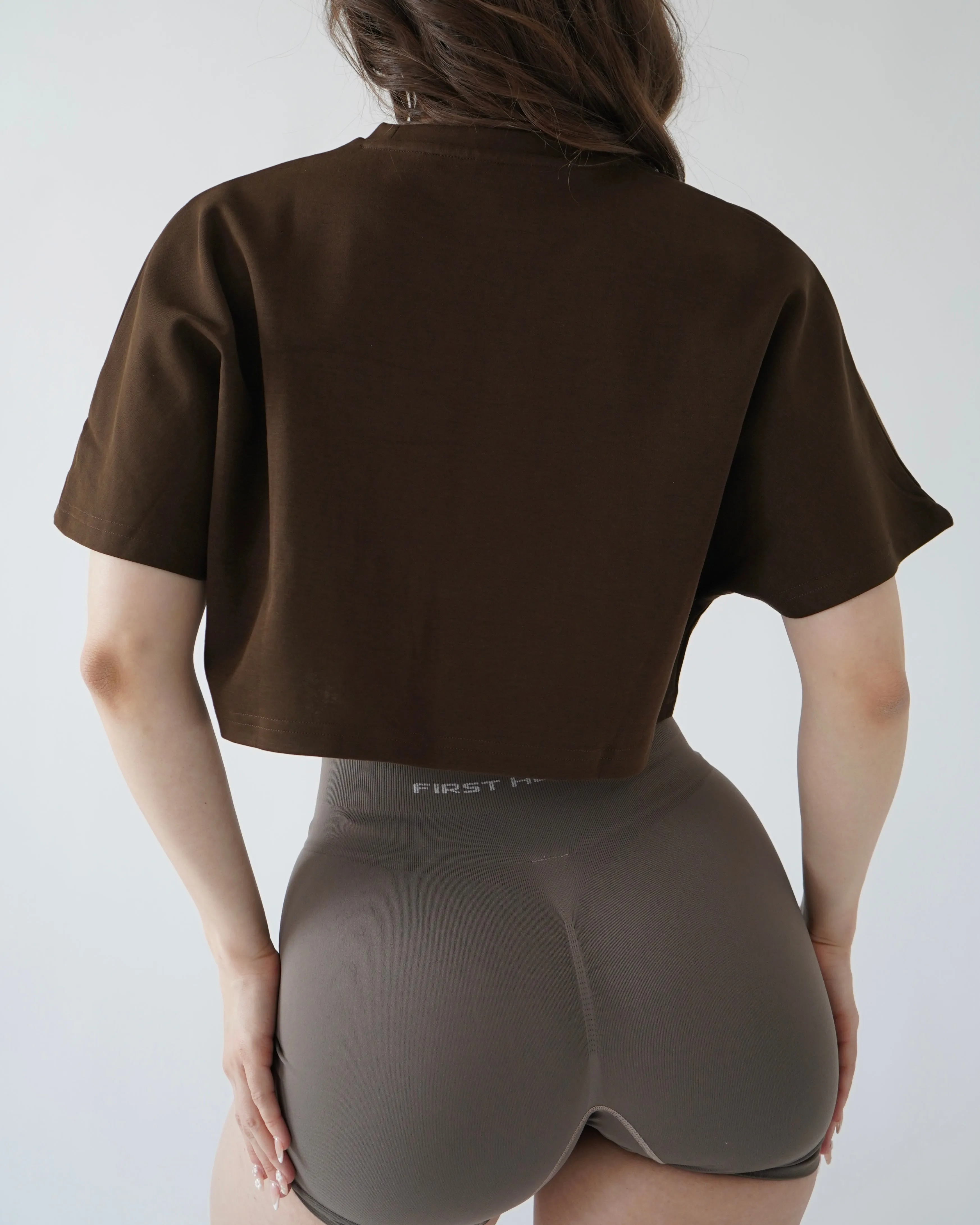 Relaxed Crop Top - Espresso sold by First Health Apparel product image thumbnail 2