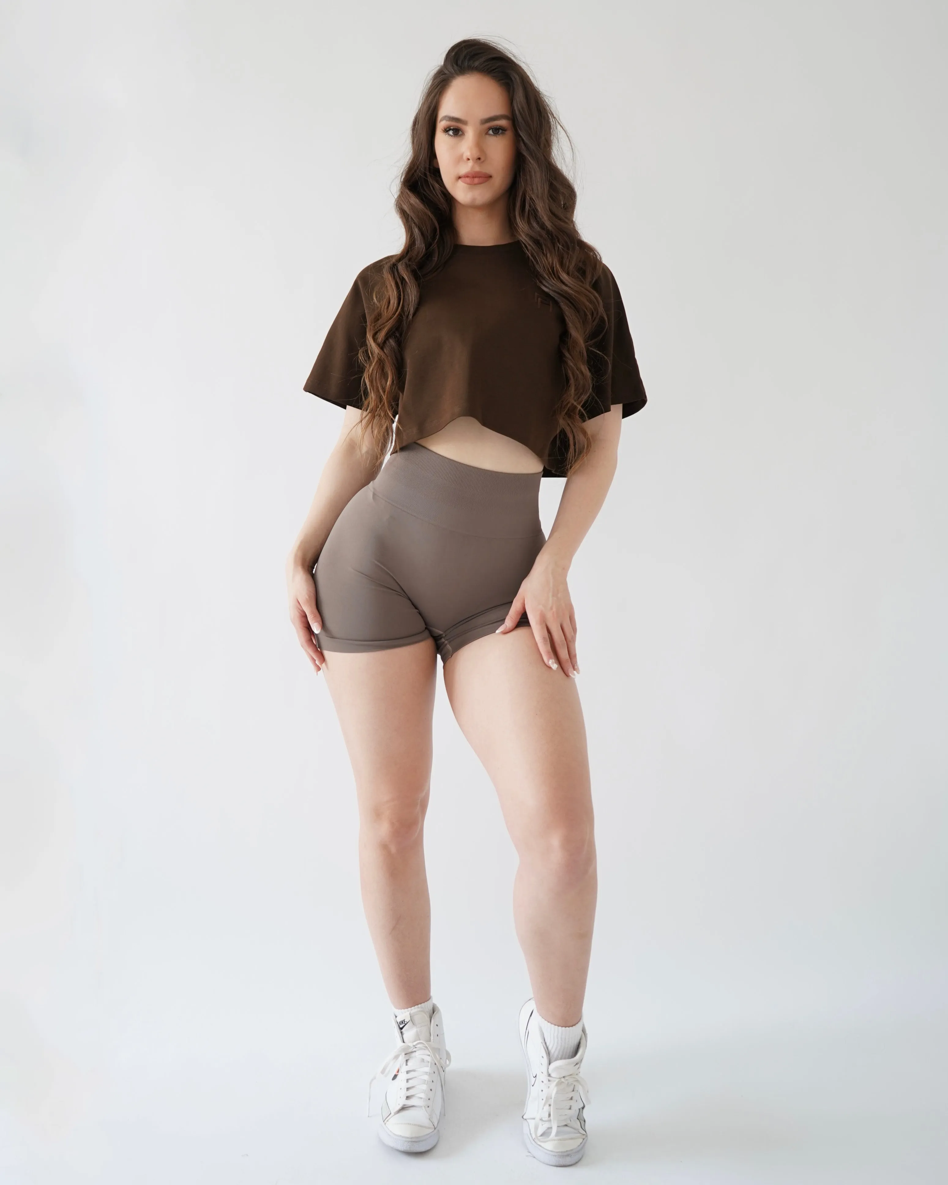 Relaxed Crop Top - Espresso sold by First Health Apparel product image thumbnail 4