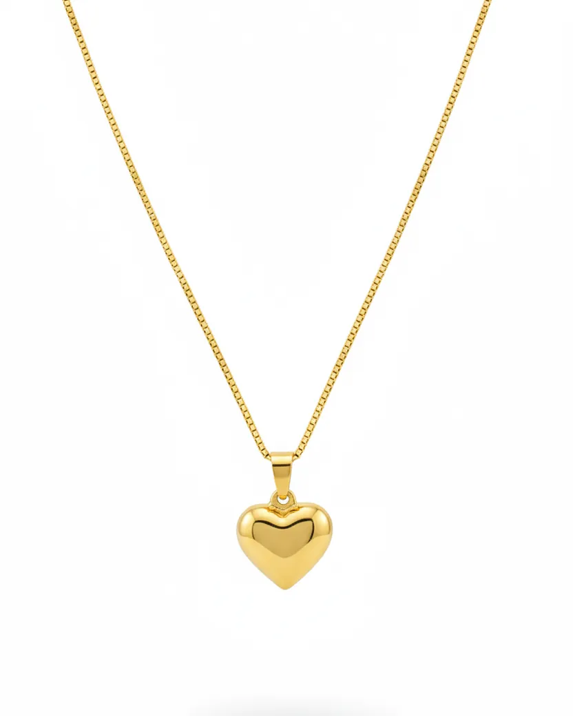 Gold Heart Necklace sold by First Health Apparel product image thumbnail 2