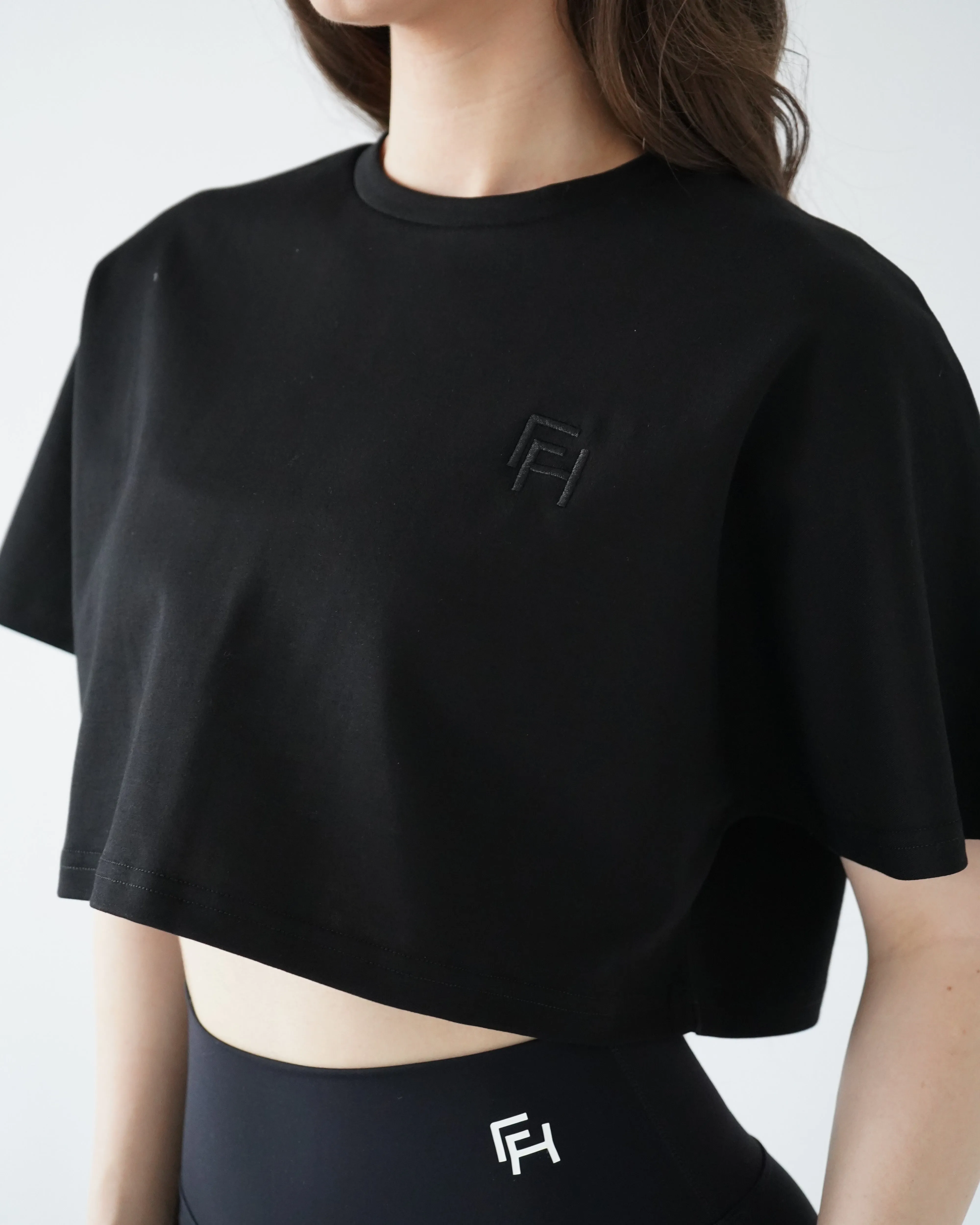 Relaxed Crop Top - Black sold by First Health Apparel product image thumbnail 4