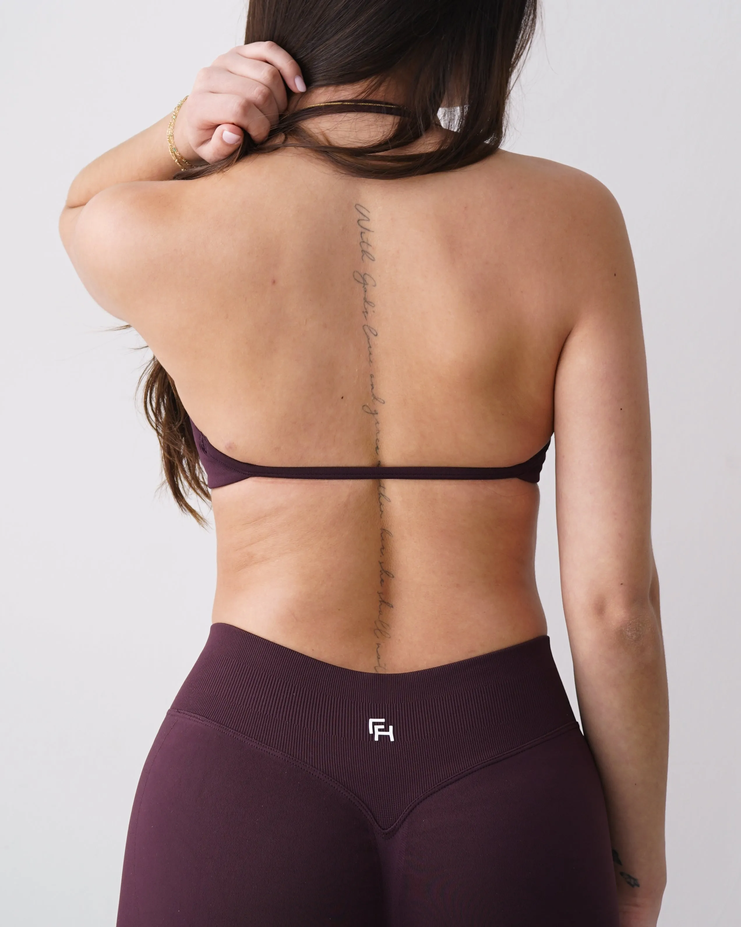 Ascend Halter Sports Bra - Plum sold by First Health Apparel product image thumbnail 2