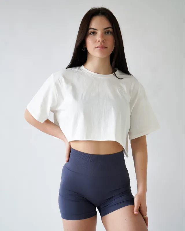 Vital Crop Tee - White sold by First Health Apparel