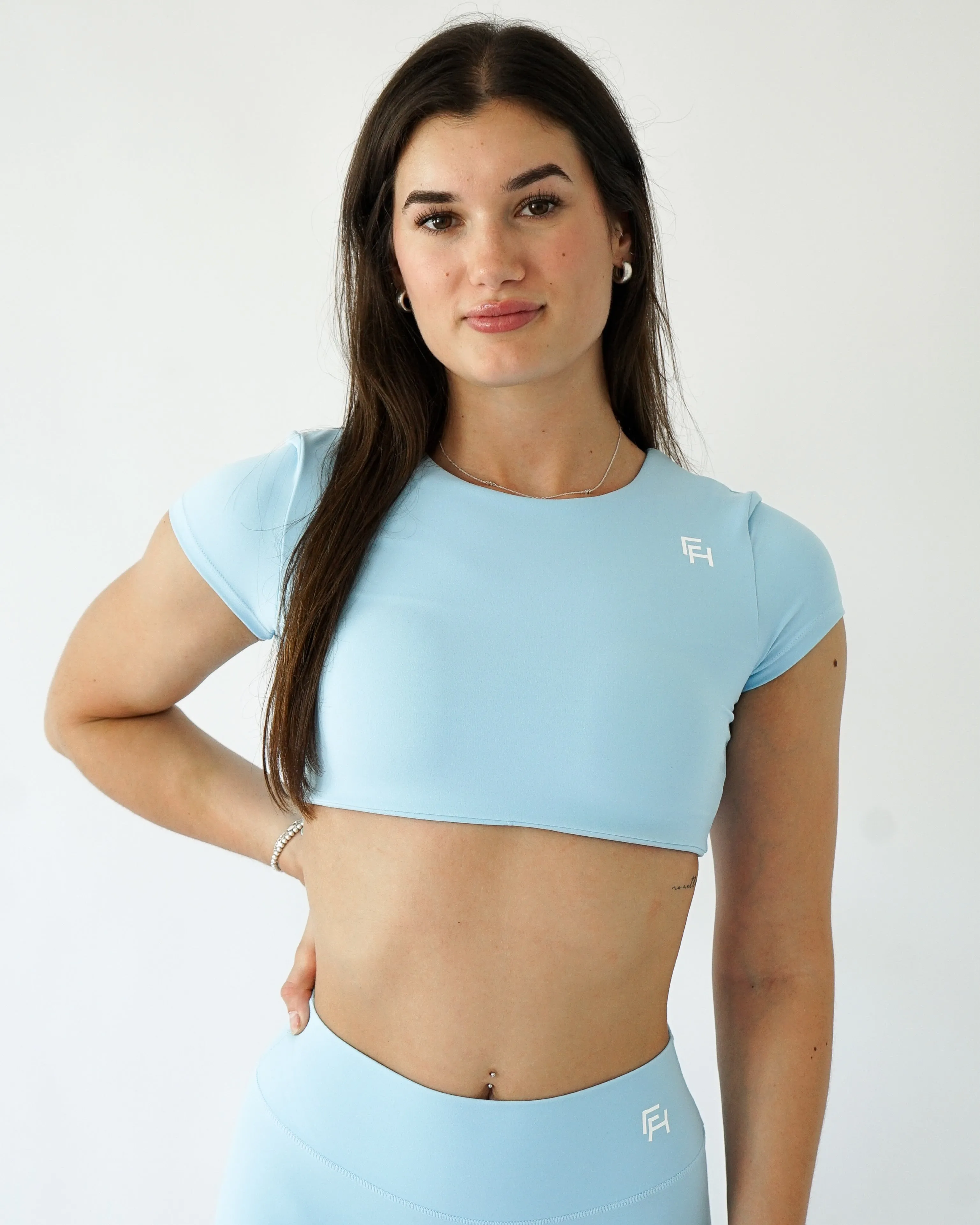 Adapt Crop Tee - Cloud sold by First Health Apparel product image thumbnail 3