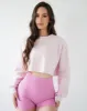 Relaxed Crop Long Sleeve - Blush sold by First Health Apparel
