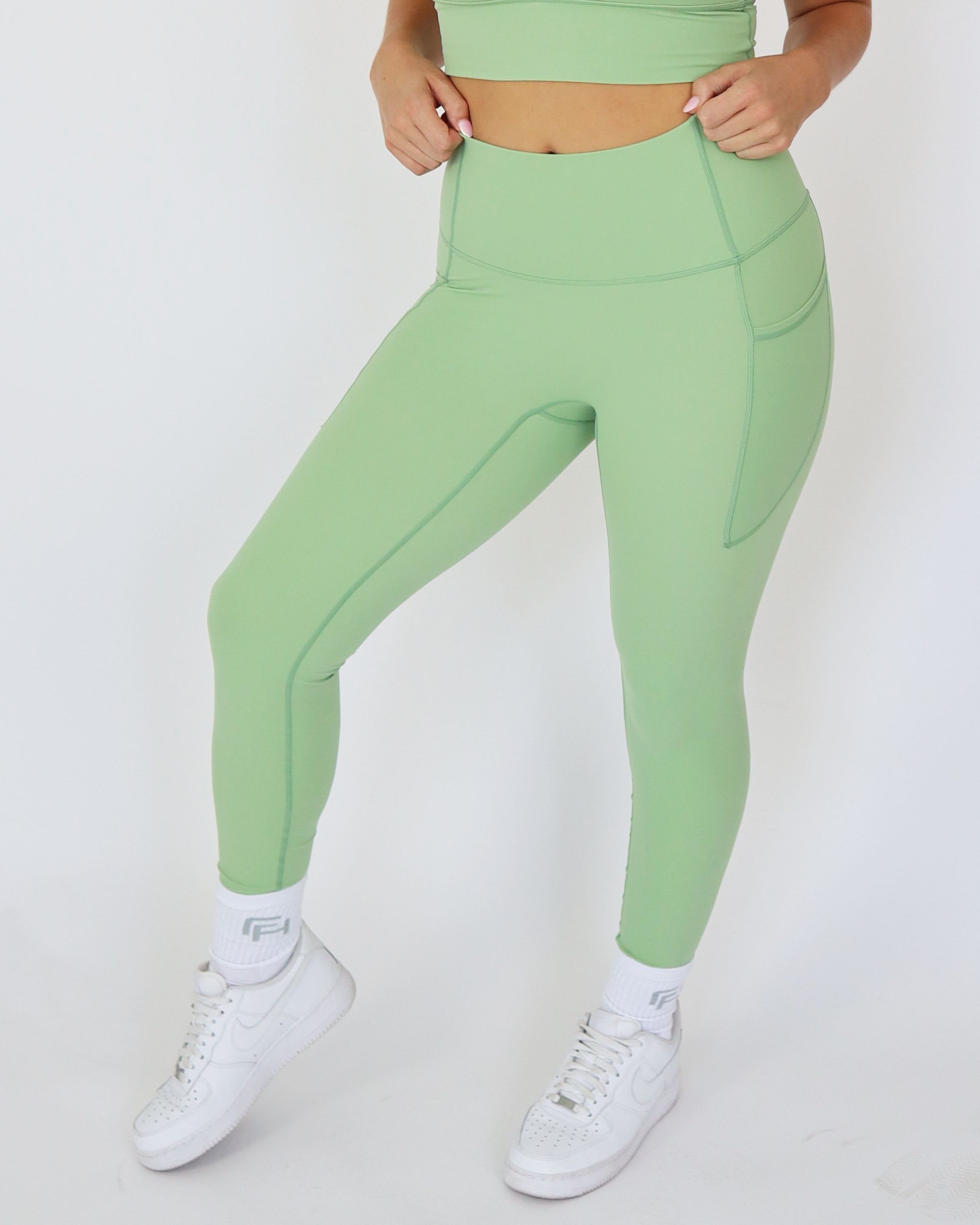 PERFORMANCE POCKET LEGGINGS - Tea sold by First Health Apparel product image thumbnail 3