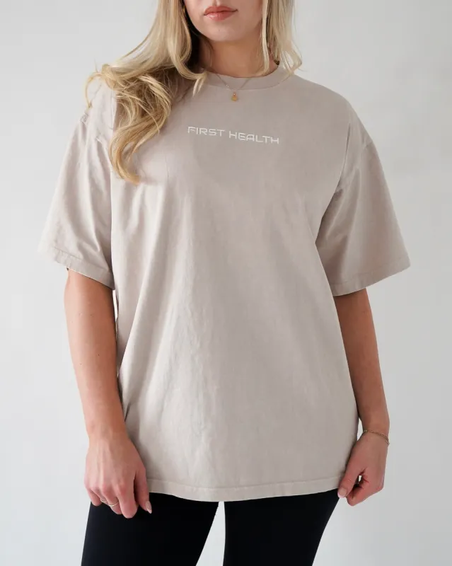 VINTAGE TEE - Cream sold by First Health Apparel