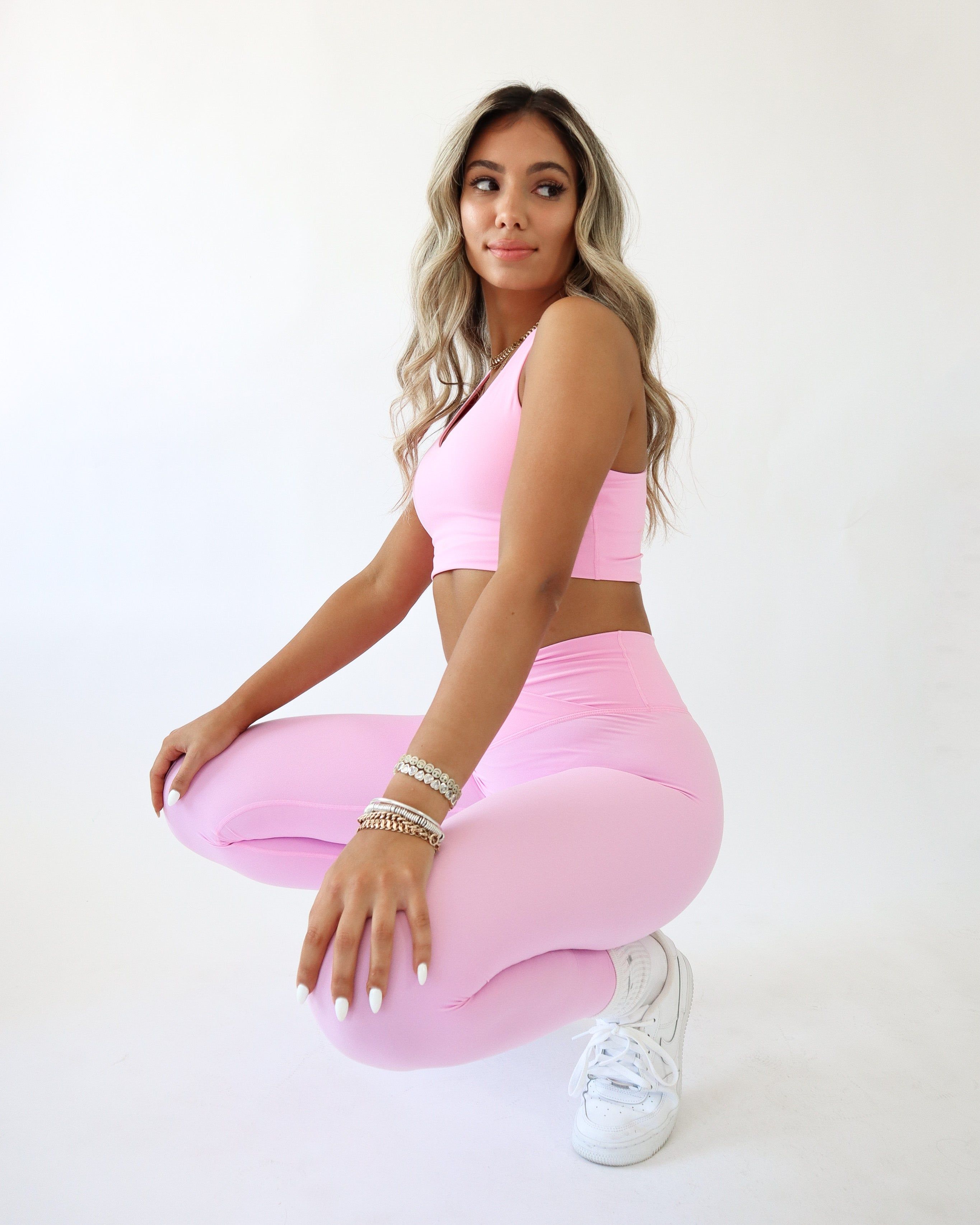 ONYX LEGGINGS - Baby Pink sold by First Health Apparel product image thumbnail 4