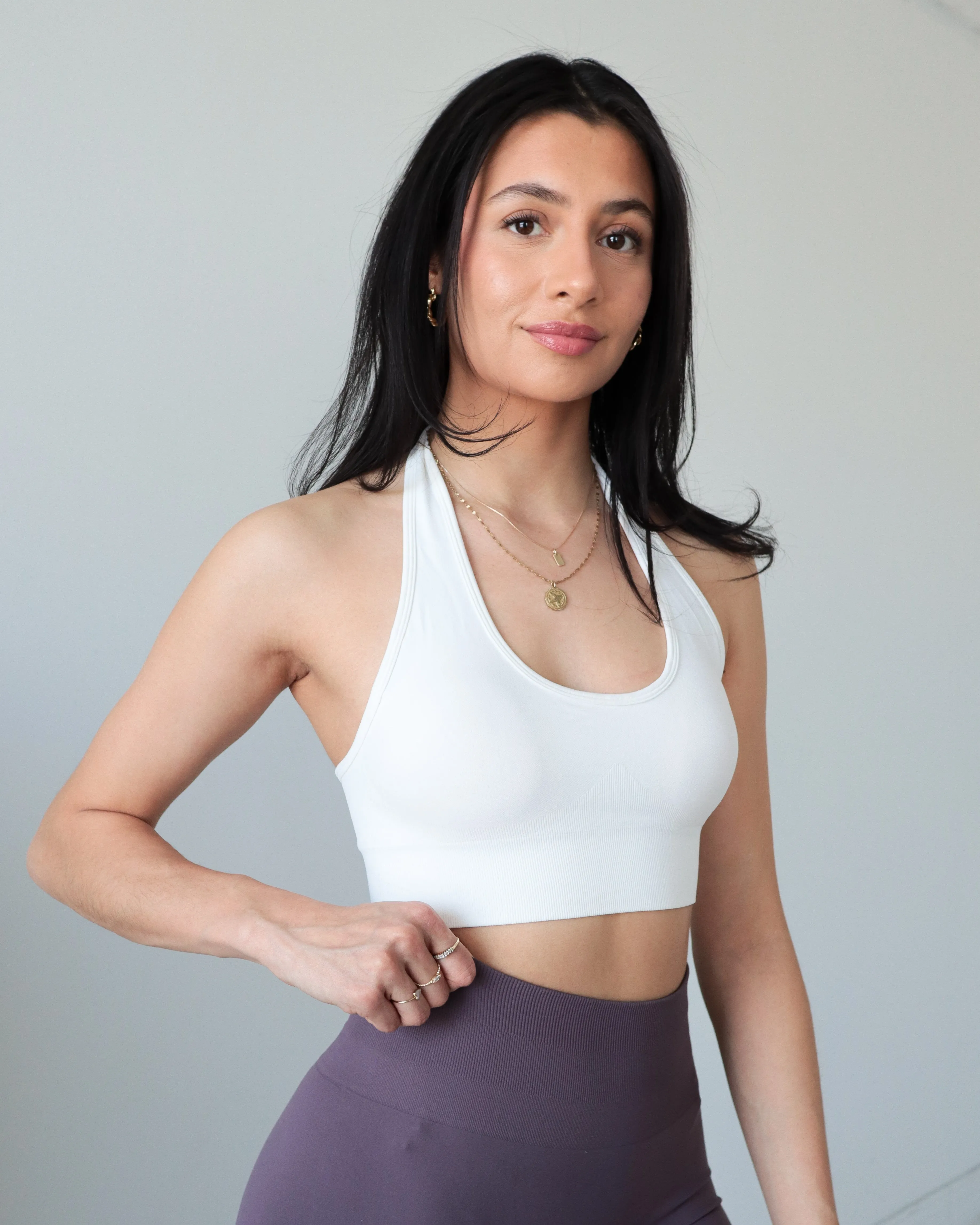 Enhance Halter Top - White sold by First Health Apparel