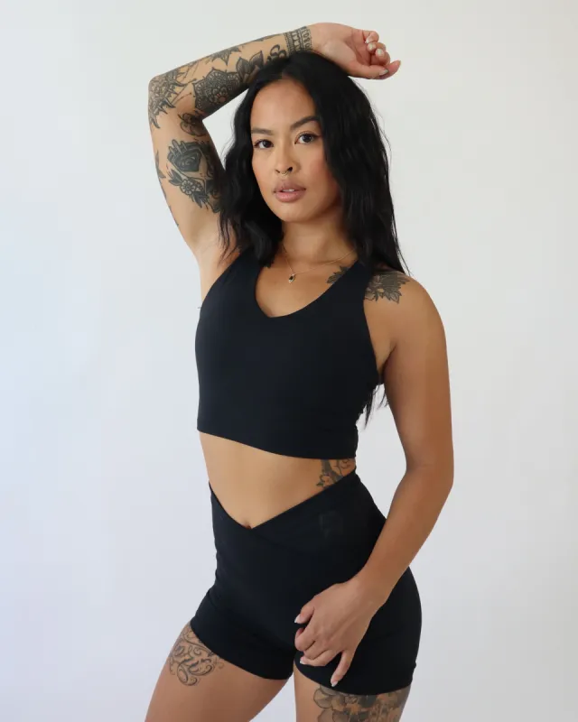 ONYX CROP TOP - Raven sold by First Health Apparel