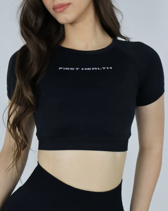 Enhance Cropped Tee - Licorice sold by First Health Apparel