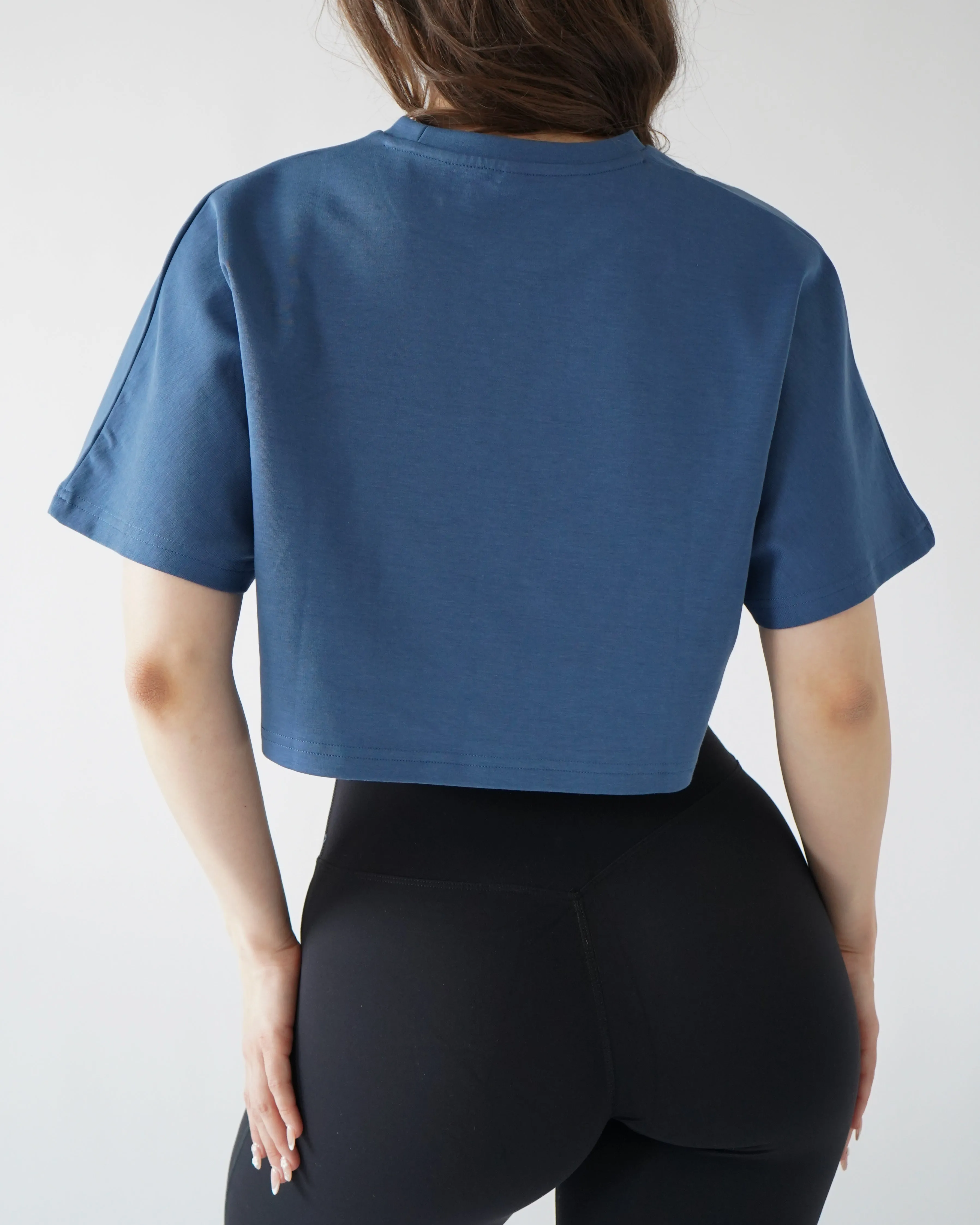 Relaxed Crop Top - Denim sold by First Health Apparel product image thumbnail 3