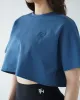 Relaxed Crop Top - Denim sold by First Health Apparel