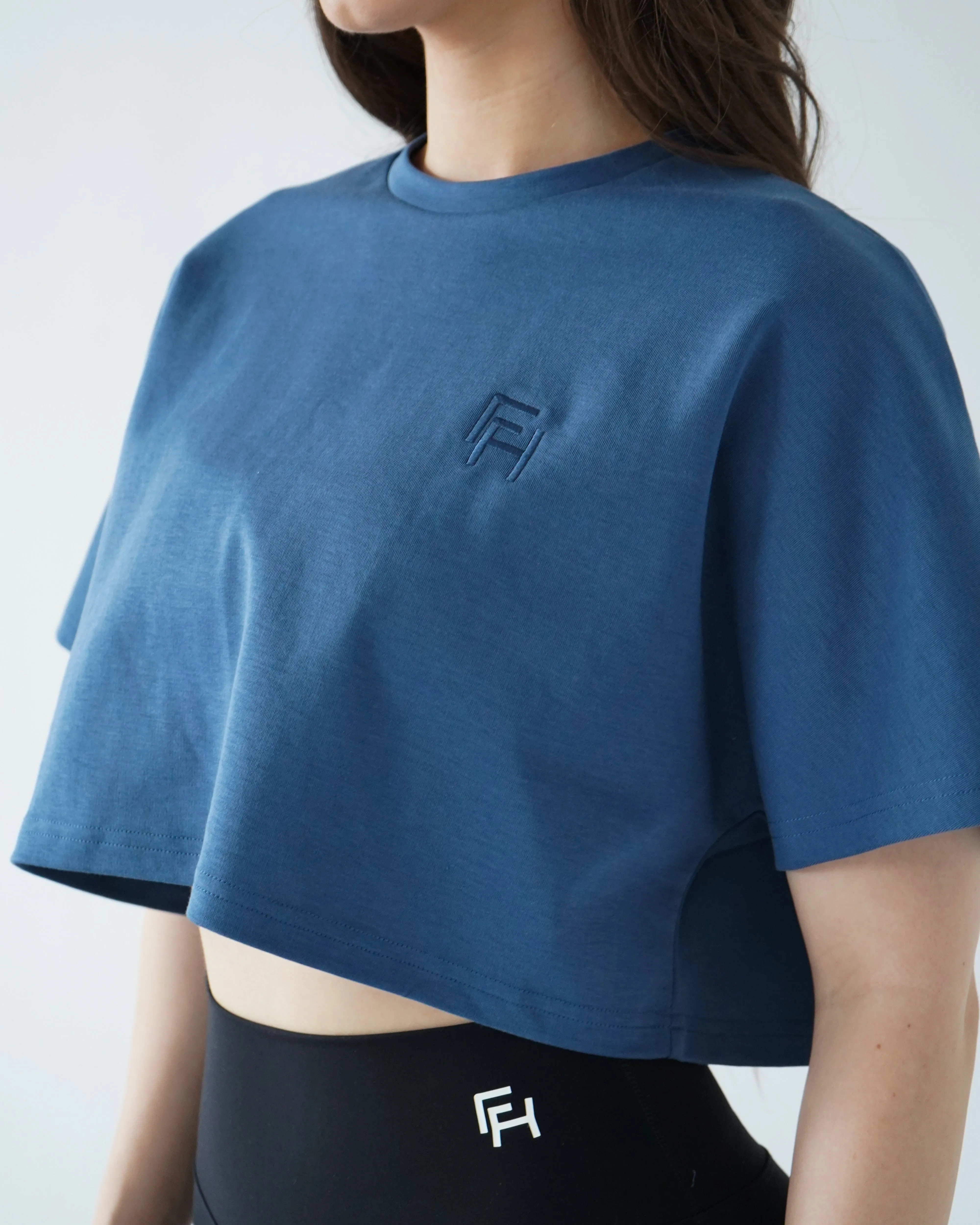 Relaxed Crop Top - Denim sold by First Health Apparel product image thumbnail 2
