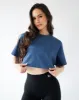 Relaxed Crop Top - Denim sold by First Health Apparel