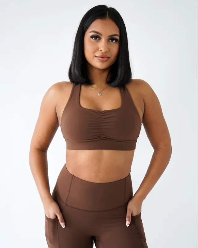 Performance Scrunch Bra - Clay sold by First Health Apparel