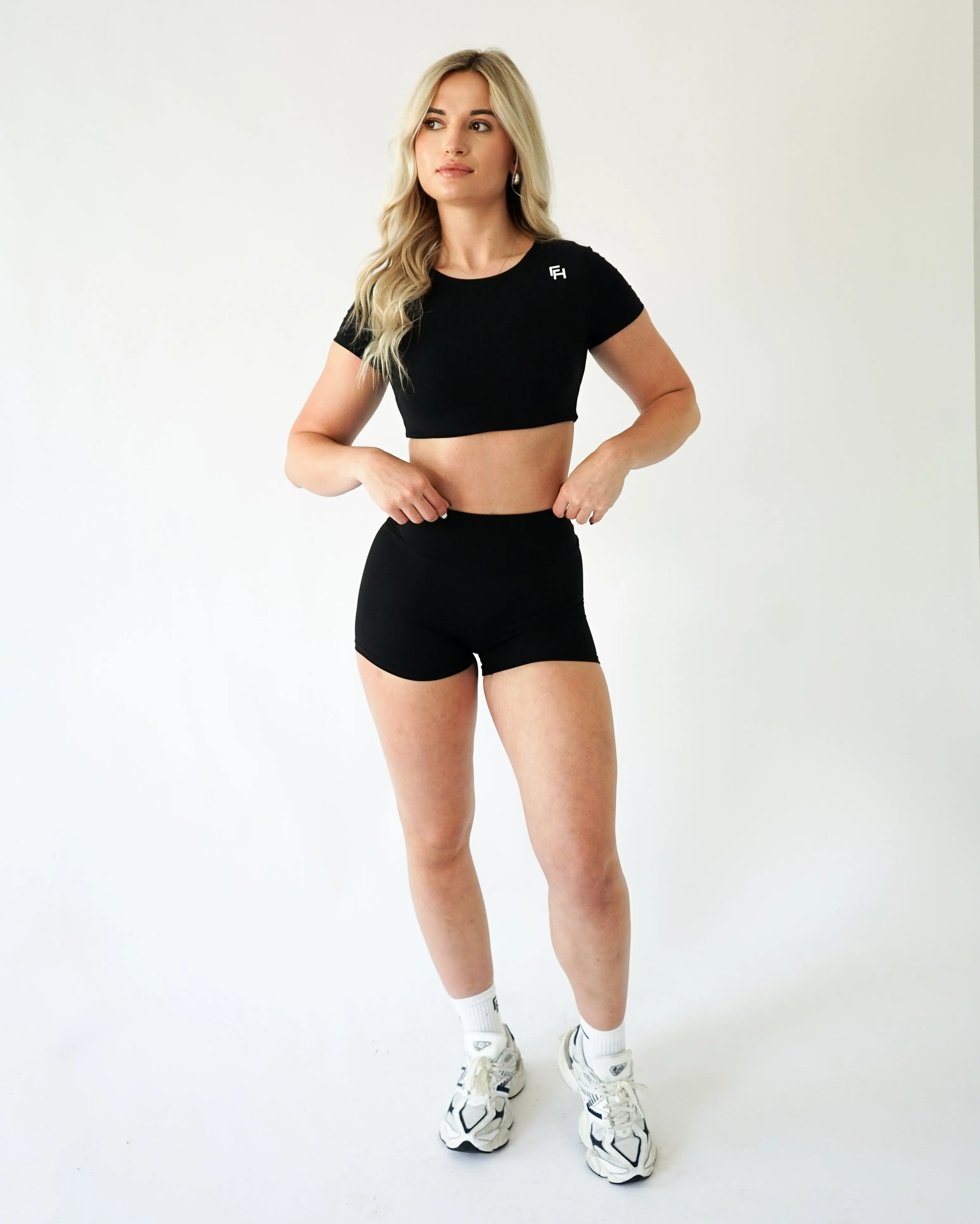 Adapt Crop Tee - Black sold by First Health Apparel product image thumbnail 3