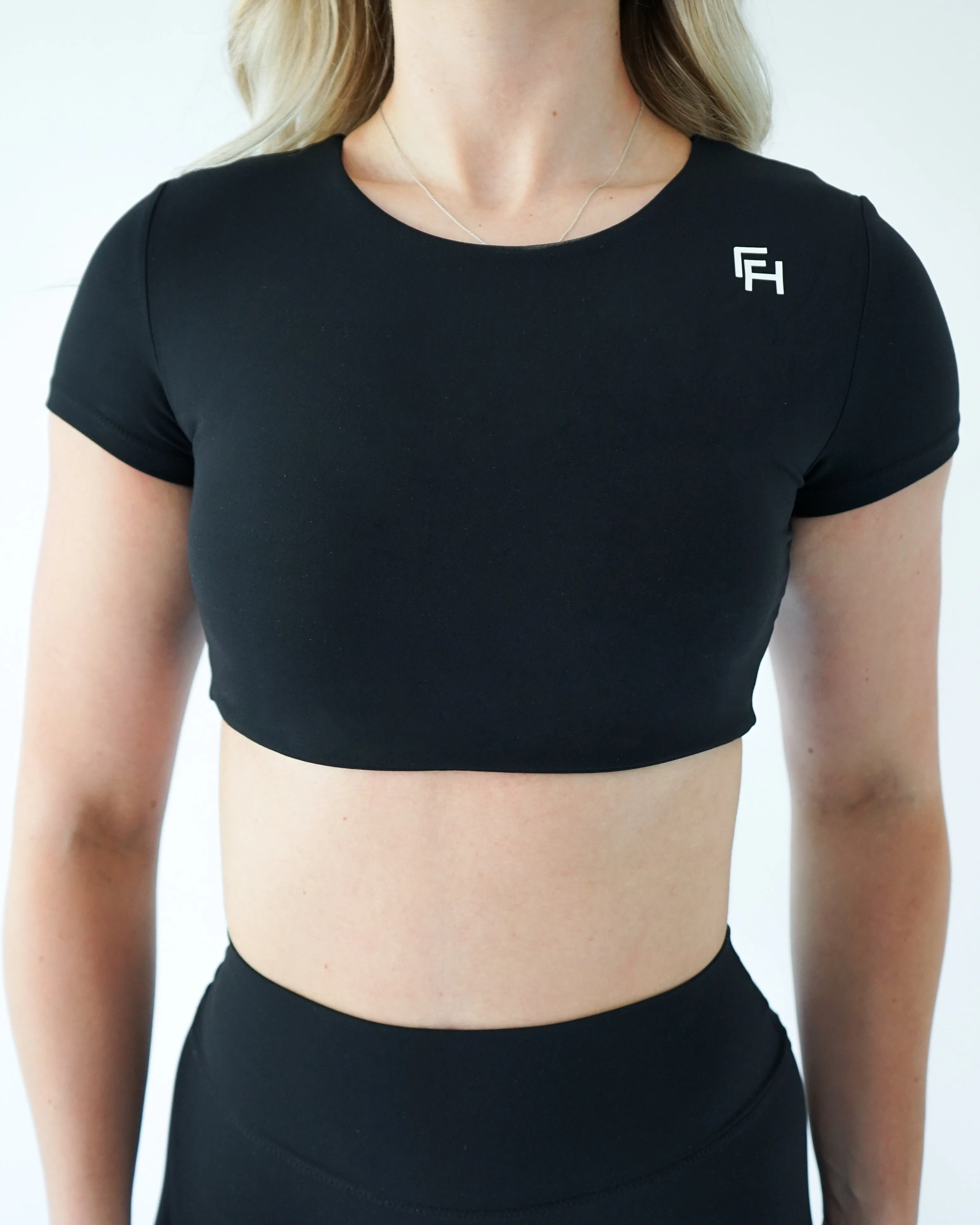 Adapt Crop Tee - Black sold by First Health Apparel product image thumbnail 4