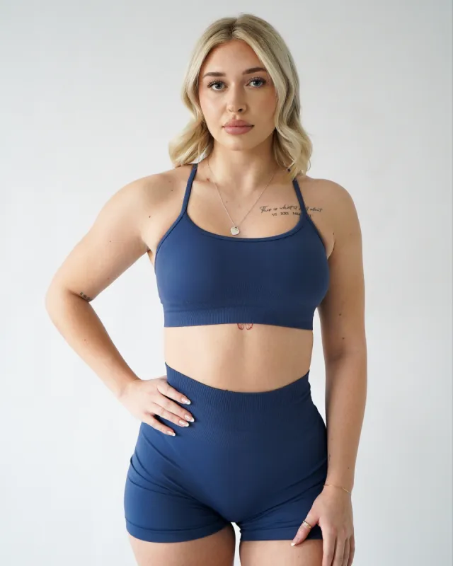Enhance Adjustable Sports Bra - Denim sold by First Health Apparel