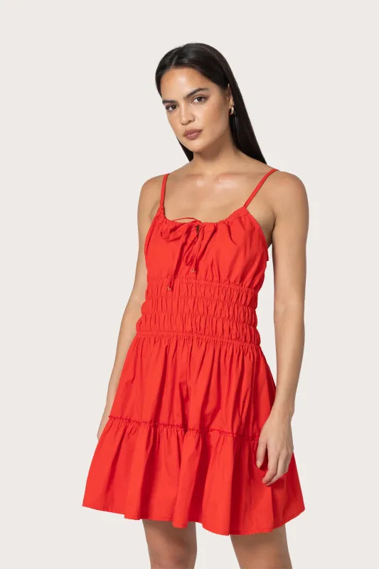 Rosa Mini Dress in Crimson made by LUSANA