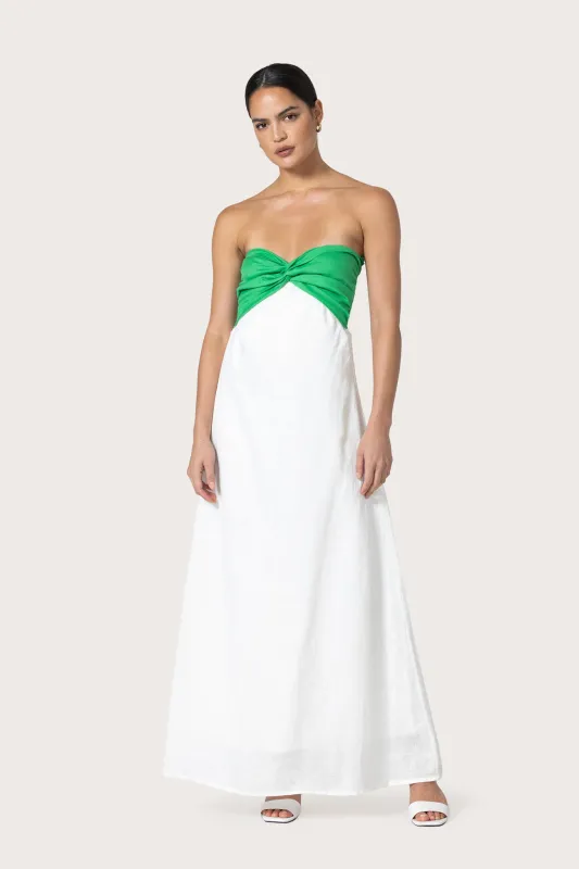 Melody Linen Maxi Dress Kelly Green made by LUSANA