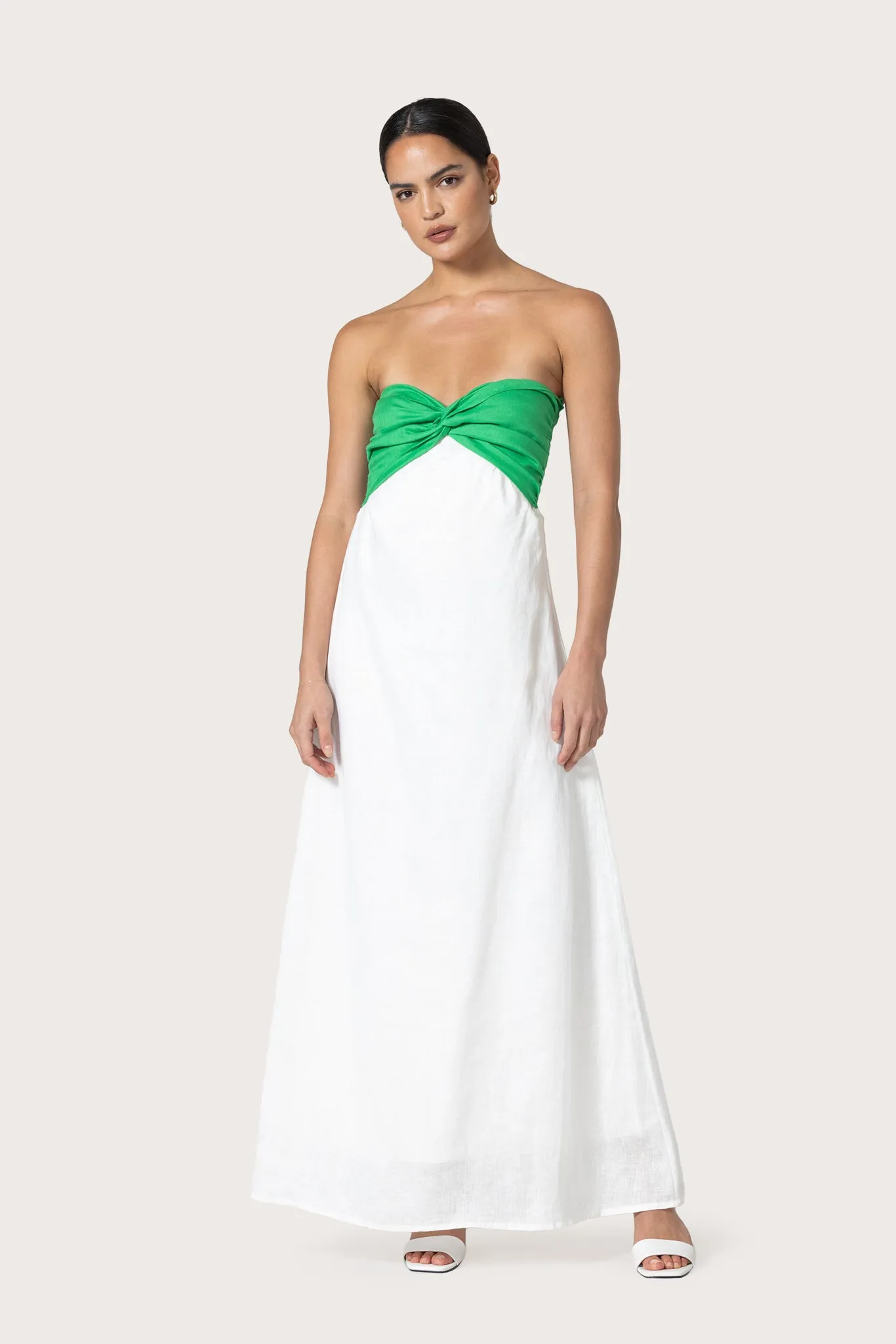 Melody Linen Maxi Dress Kelly Green sold by LUSANA