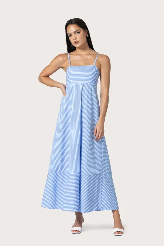Tashi Maxi Dress in Coastal Stripe made by LUSANA