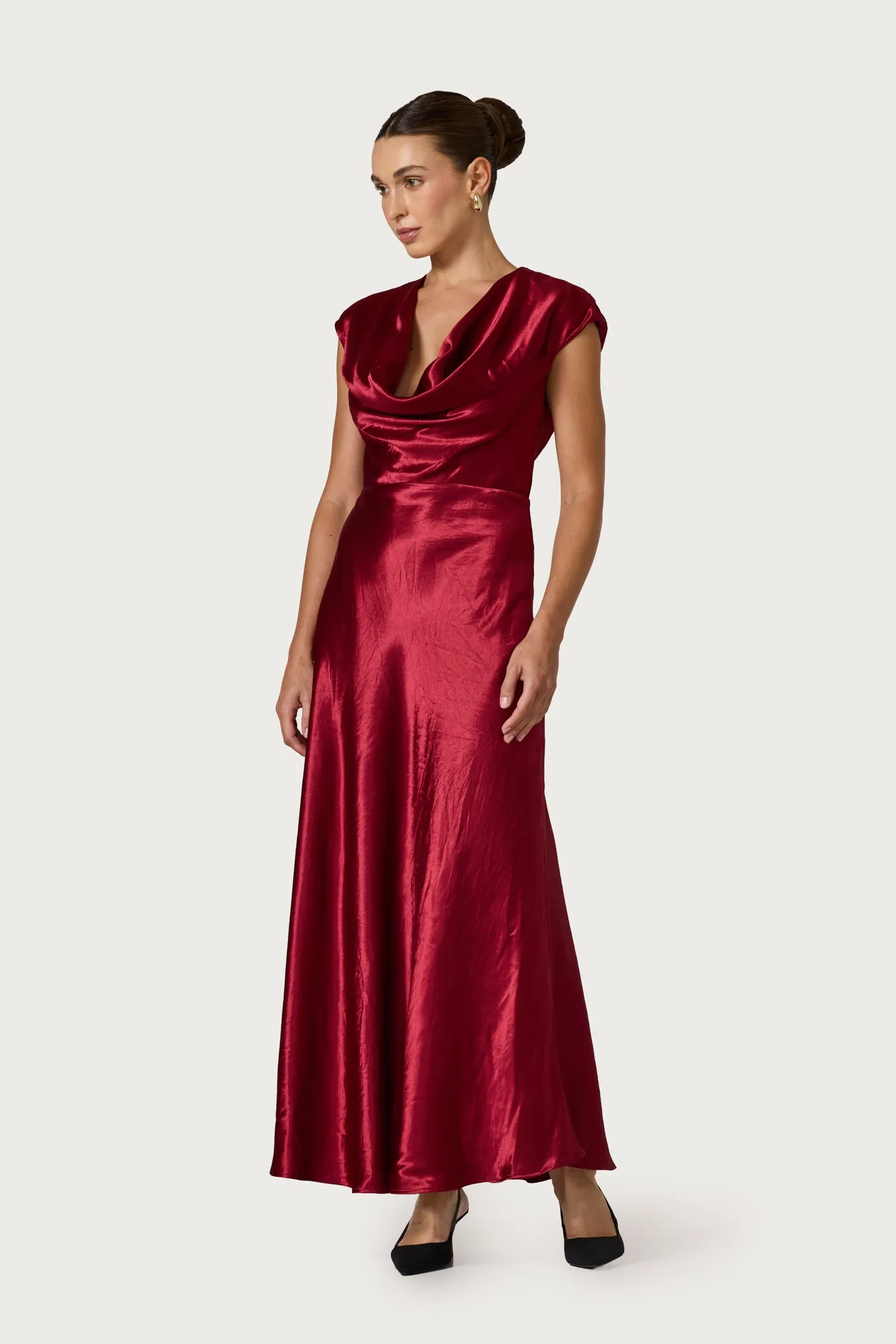 Vera Maxi Dress in Claret sold by LUSANA product image thumbnail 2