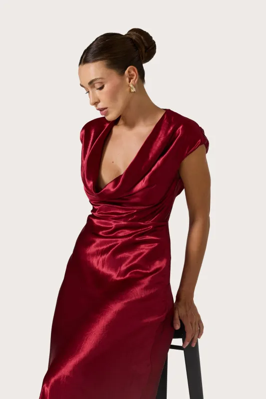 Vera Maxi Dress in Claret made by LUSANA