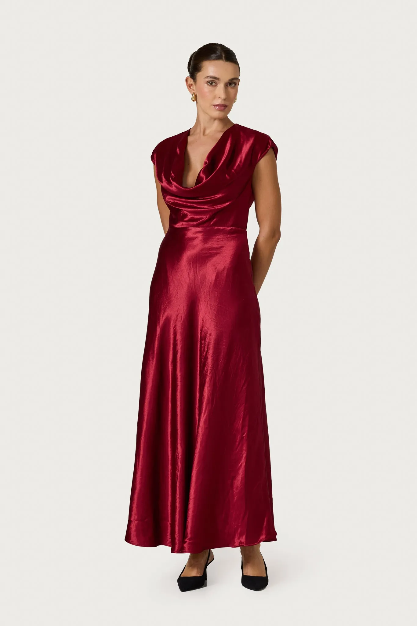 Vera Maxi Dress in Claret sold by LUSANA product image thumbnail 3