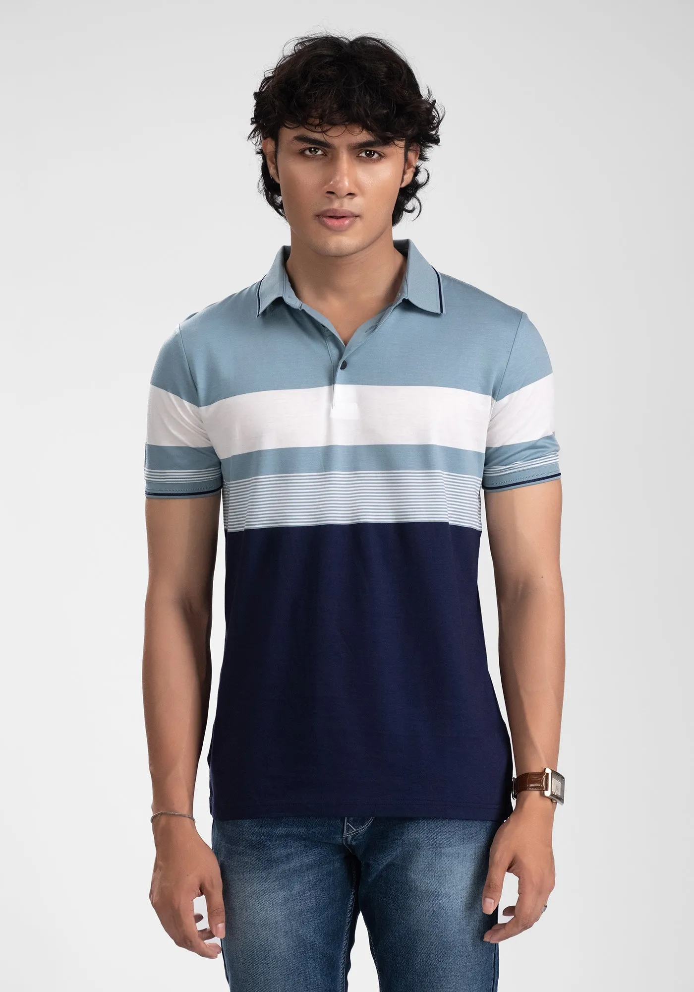 Men’s Stripe Polo sold by TopTen-Mart