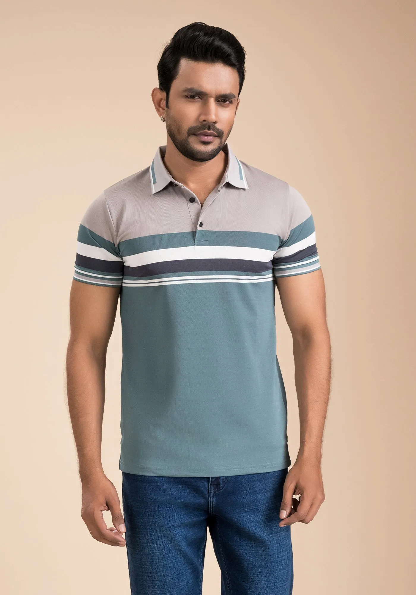 Men’s Stripe Polo sold by TopTen-Mart