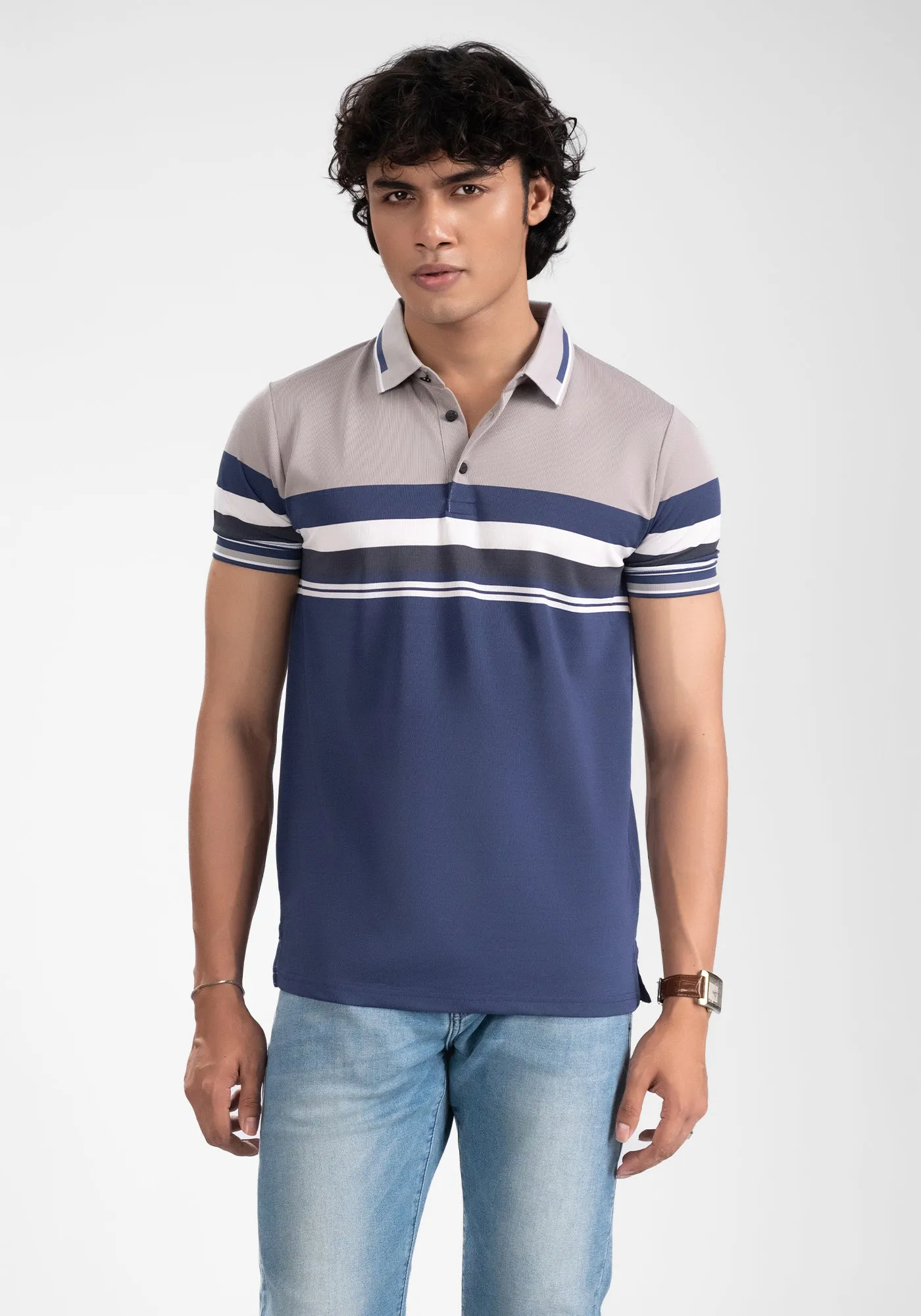 Men’s Stripe Polo sold by TopTen-Mart