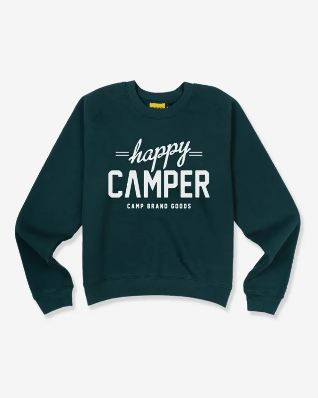 Happy Camper Box-Cut Sweatshirt sold by Camp Brand Goods