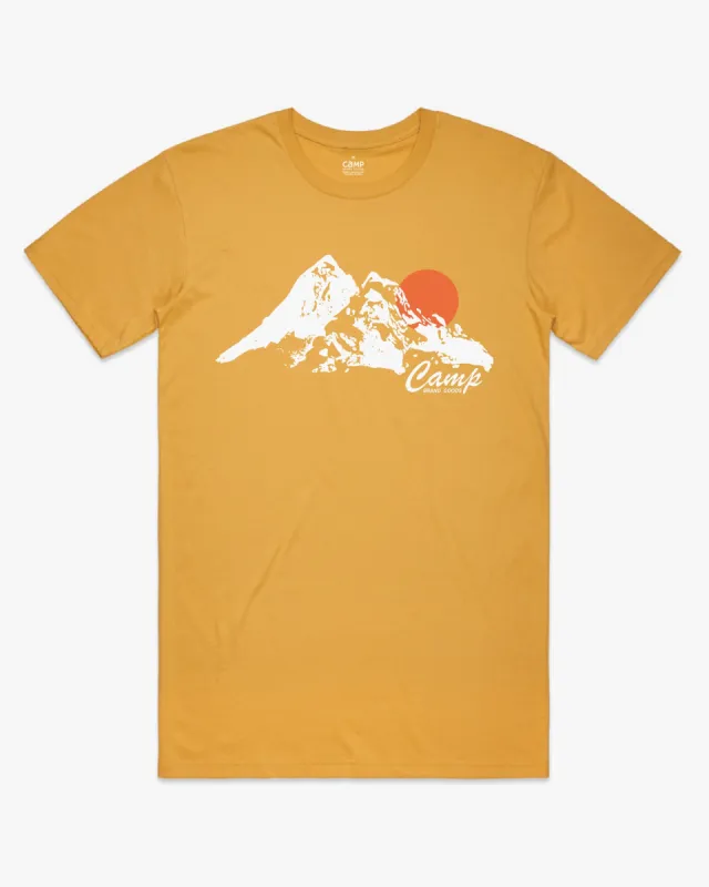 Rocky Mountain Classic Tee - Mustard sold by Camp Brand Goods