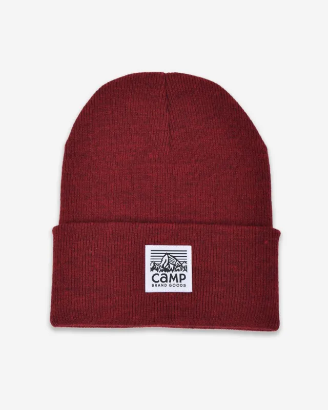 Heritage Logo Toque - Burgundy Heather sold by Camp Brand Goods