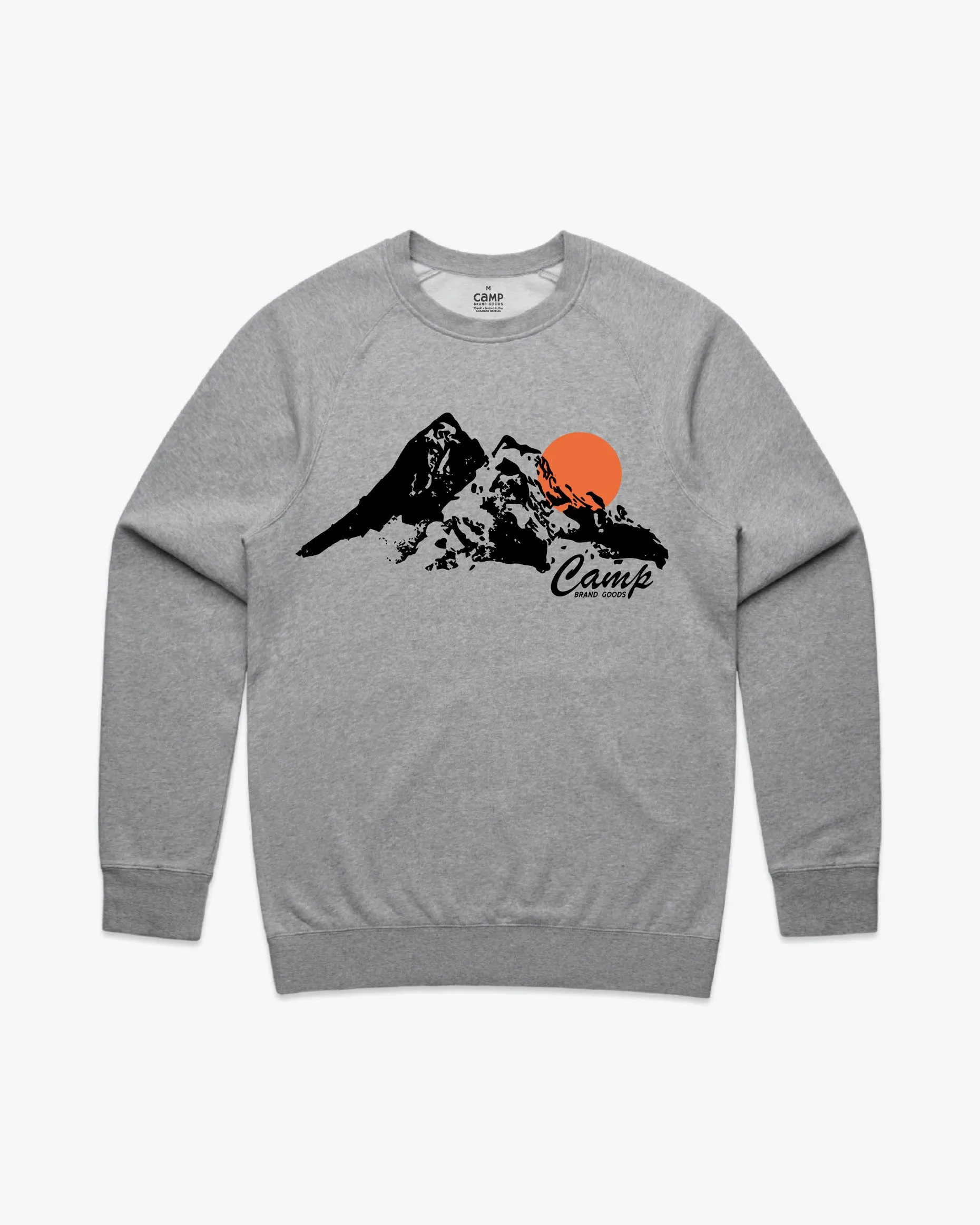 Rocky Mountain Raglan Crew - Heather Grey sold by Camp Brand Goods