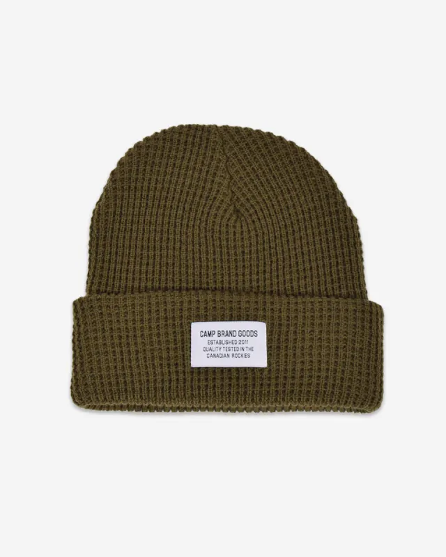 Camp Waffle Toque - Olive sold by Camp Brand Goods
