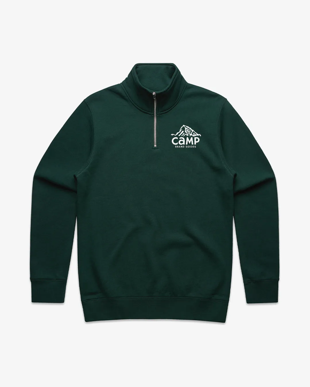 Peak Logo Qtr Zip - Pine Green sold by Camp Brand Goods