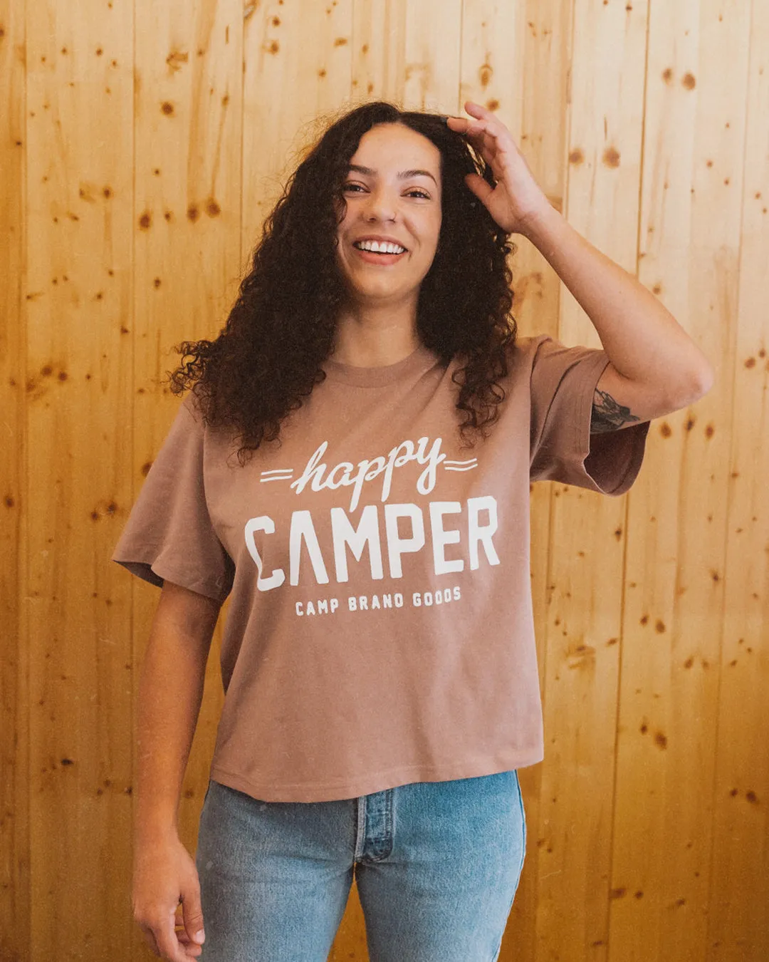 Happy Camper W Easy Tee sold by Camp Brand Goods product image thumbnail 2