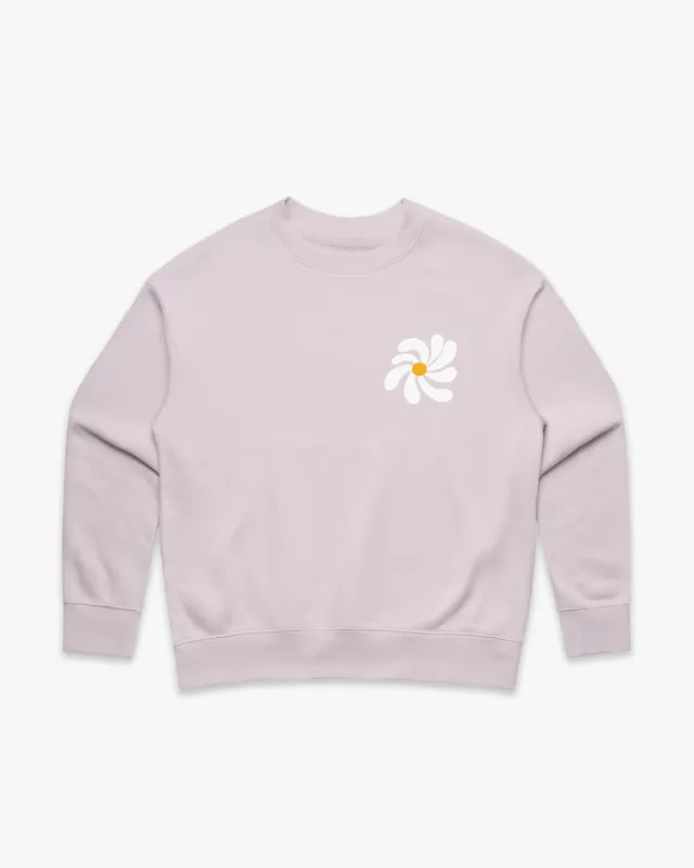 Loves Me Womens Crew - Lilac sold by Camp Brand Goods
