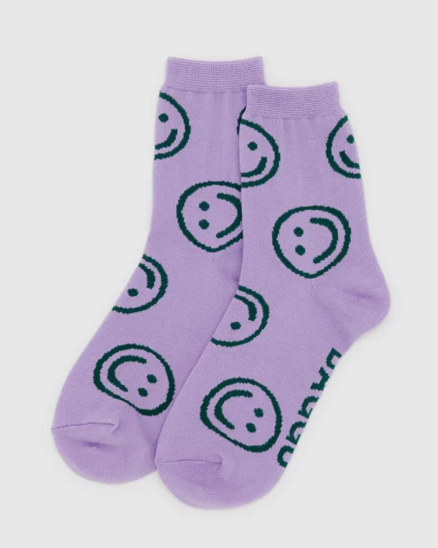 Crew Sock Lavender Happy sold by Camp Brand Goods