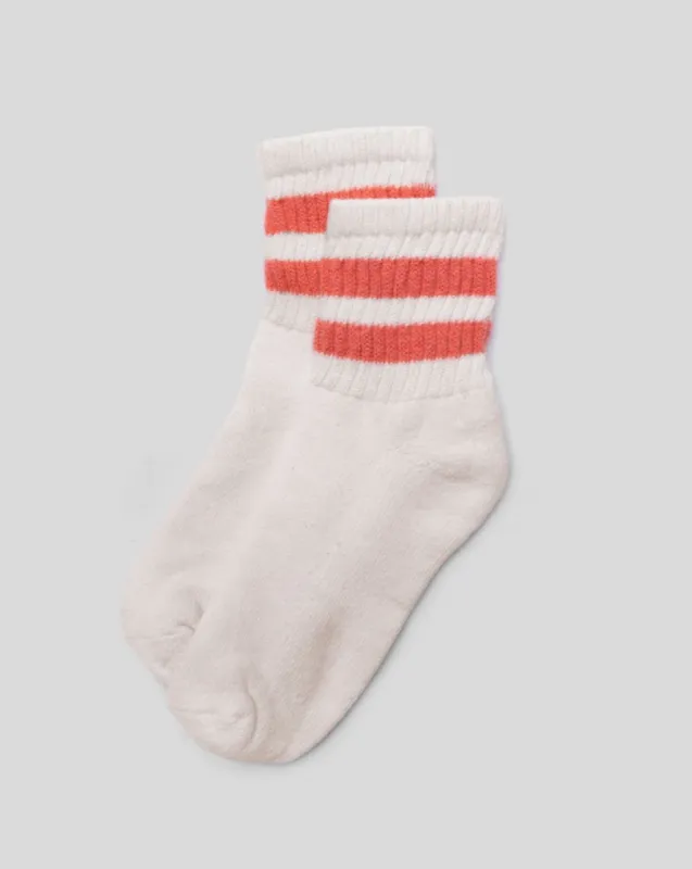 The Mono Stripe Quarter Crew Coral sold by Camp Brand Goods