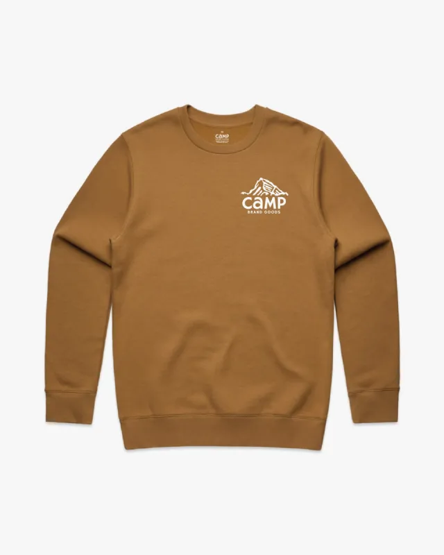 Peak Logo Classic Crew - Camel sold by Camp Brand Goods