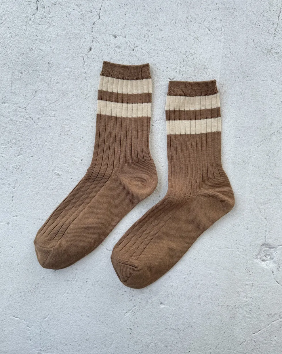 Varsity Her Socks Toffee sold by Camp Brand Goods