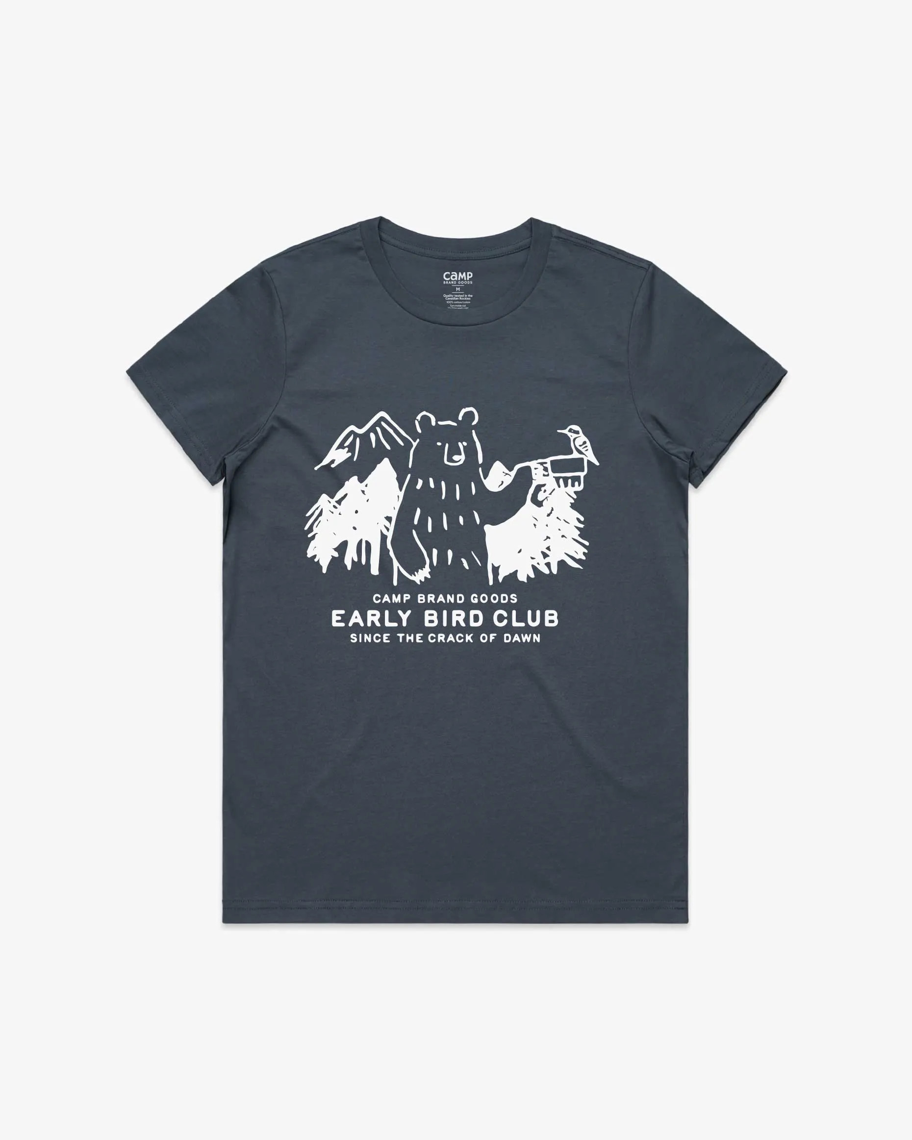 Early Bird W Classic Tee - Petrol Blue sold by Camp Brand Goods