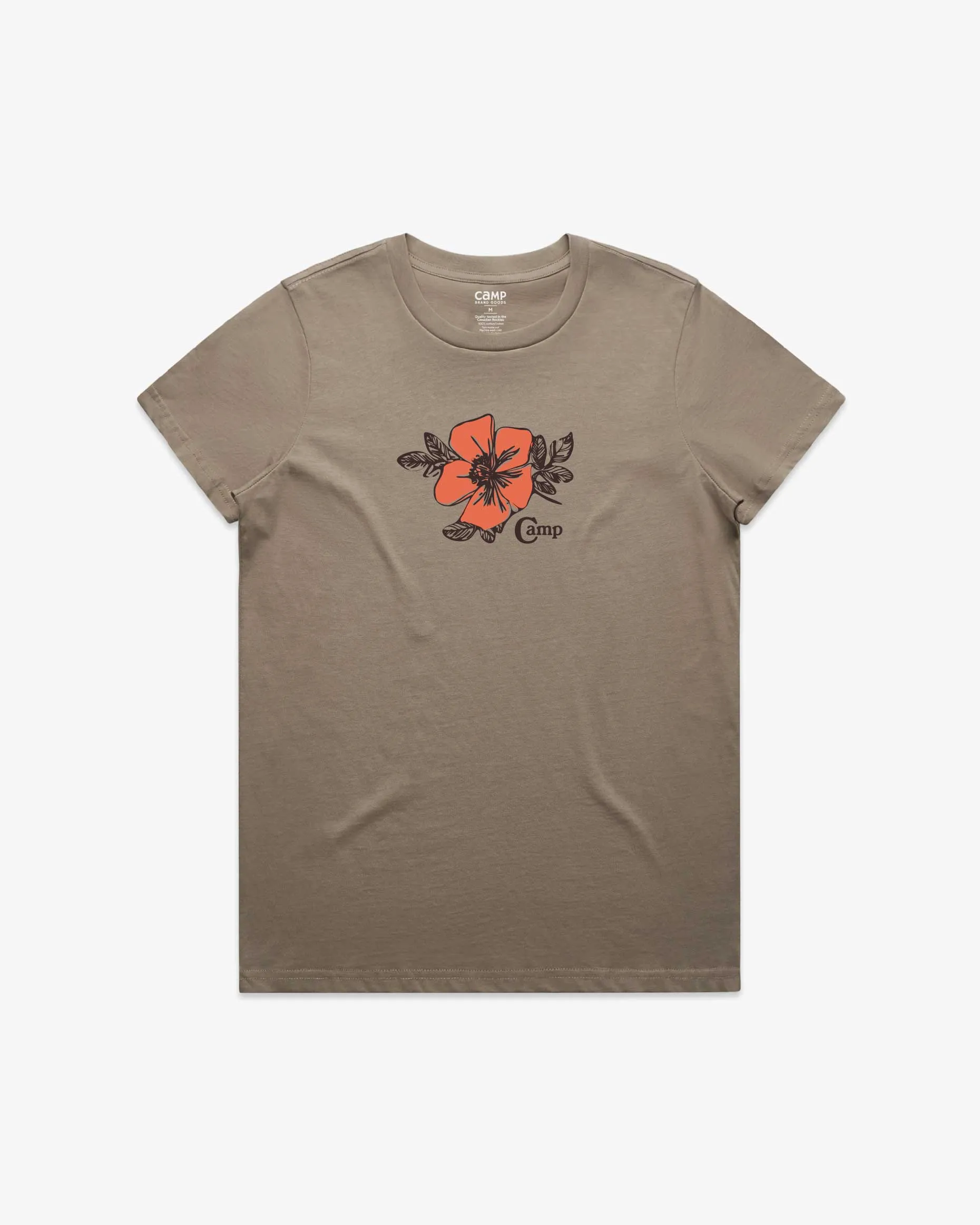 Wild Rose W Classic Tee - Mushroom sold by Camp Brand Goods