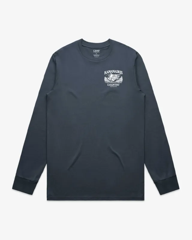 Kananaskis Longsleeve Tee - Petrol Blue sold by Camp Brand Goods