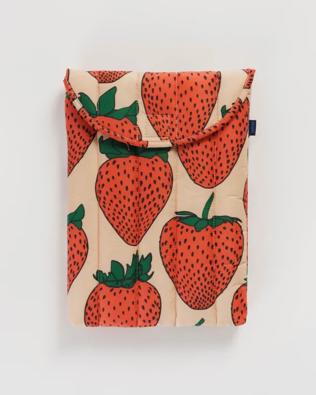 Puffy Laptop Sleeve 13"/14" Strawberry sold by Camp Brand Goods