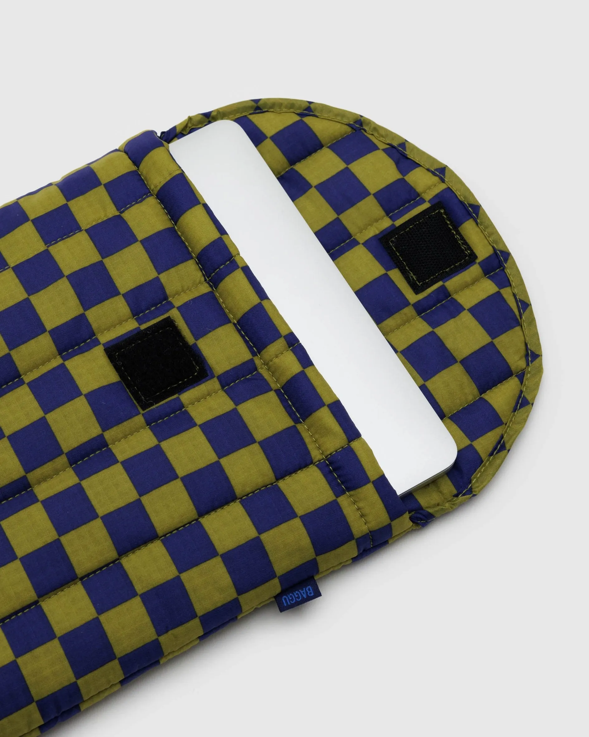 Puffy Laptop Sleeve 13"/14" Pear Navy Check sold by Camp Brand Goods product image thumbnail 2